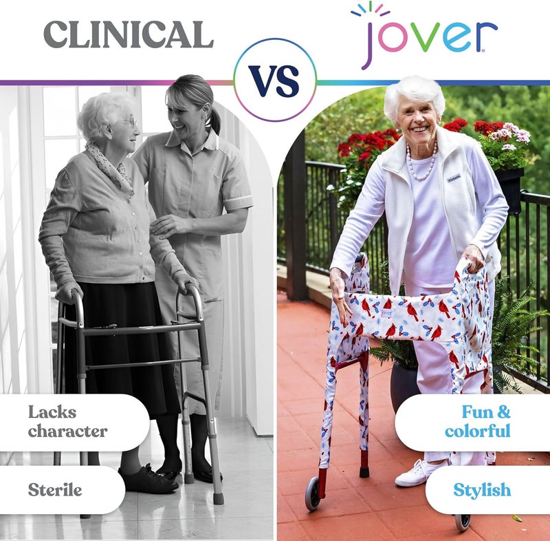 Jover – Walker Covers (Clear Skies) – Colorful Fabric Cover for Standard Folding Walker Mobility Aid with Pockets, Easy Fit Senior Walker Accessories, Washable Polyester, + Matching Storage Bag - Image 5